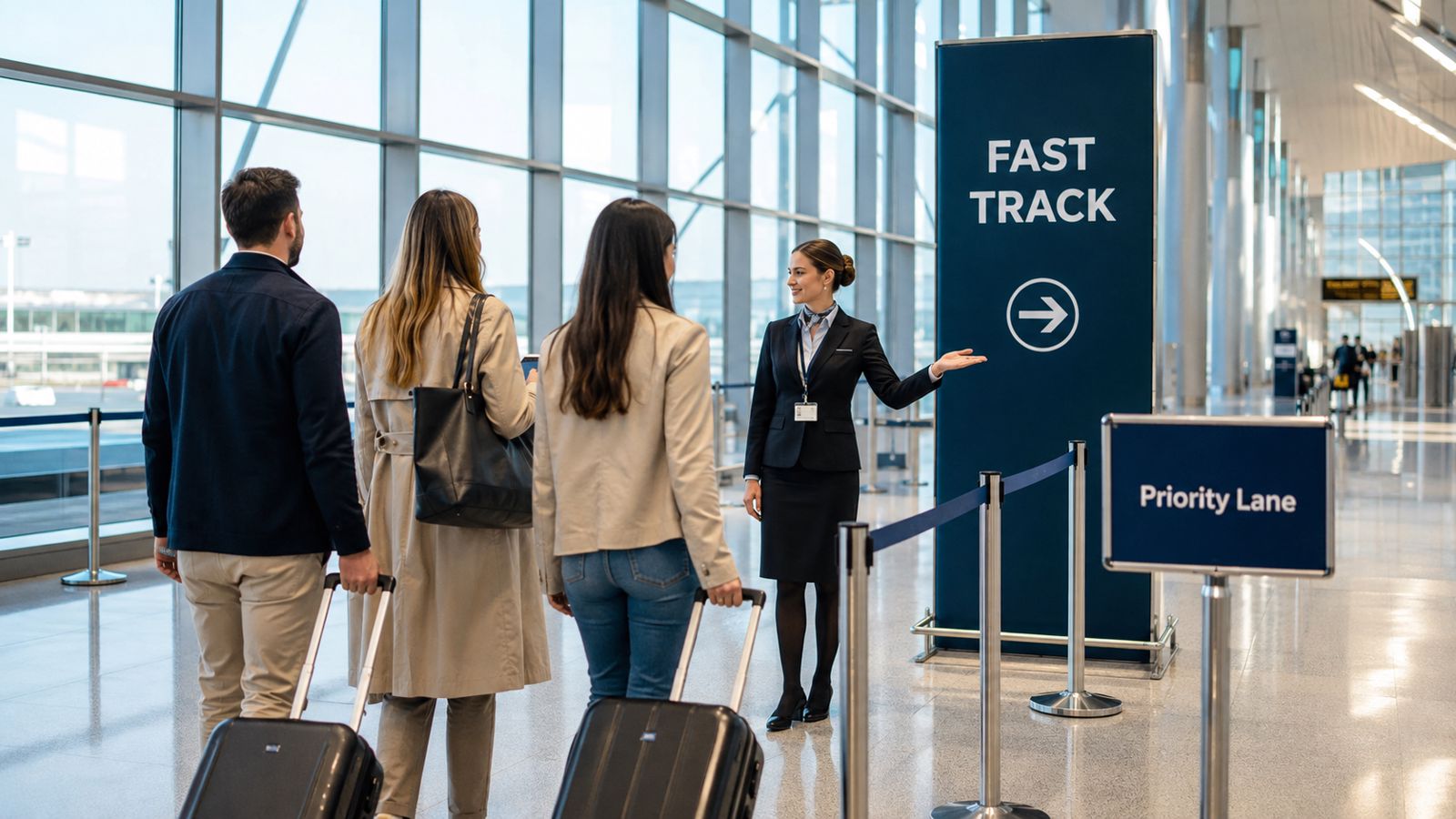Сопровождение пассажиров по приоритетному маршруту Fast Track